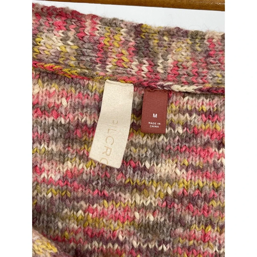 Pilcro Anthropologie Deep‎ V-Neck Oversided Spacedye Slouchy Sweater Size M